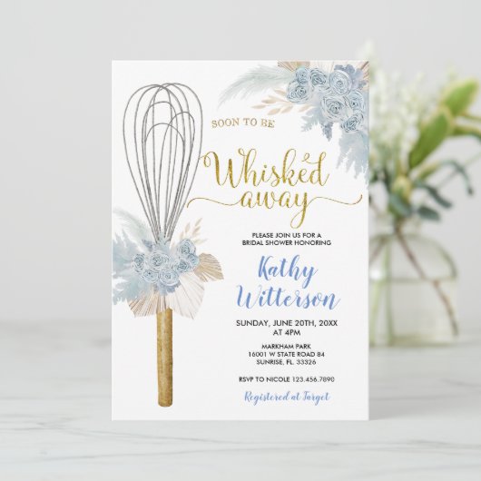 Boho Bloem Bruiloft Borrel Soon to be Whisked Away Kaart (Staand voorkant)