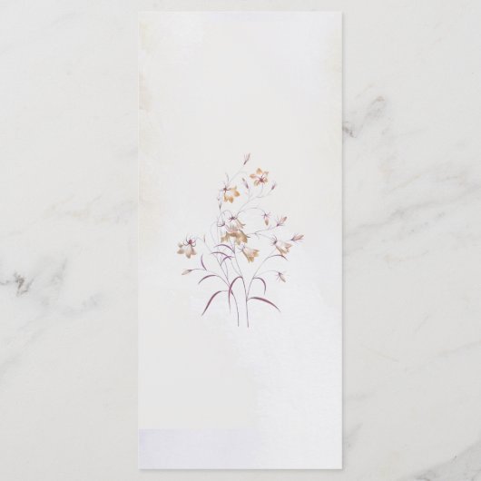 Boho Bloem Bruiloft Menukaart (Achterkant)