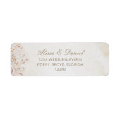Boho Bloem Bruiloft Retouradres Label (Voorkant)