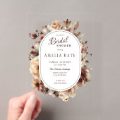 Boho bloem bruiloftsfeest acryl uitnodiging (Insitu (Draagbaar))