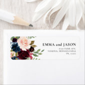 Boho Bloem Burgundy Blush Retouradreslabel Etiket (Insitu)