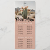 Boho | Bloem Cactus | Prijsmenu | Beleid Blad Menu (Voorkant)