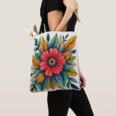 Boho Bloem Clipart Tote Bag (Dichtbij)