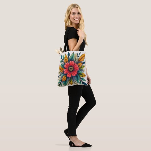 Boho Bloem Clipart Tote Bag (Op model)