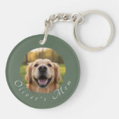 Boho Bloem Dog Moeder Fotolijst Sleutelhanger (Achterkant)