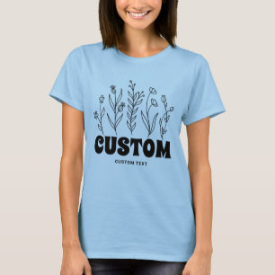 Boho Bloem Doodle  Chique Bloemen Custom T-shirt