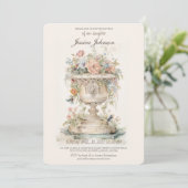 Boho Bloem Doop Kaart (Staand voorkant)