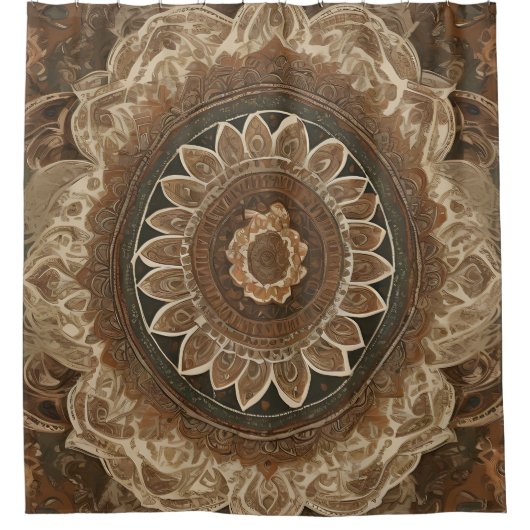 Boho Bloem Douchegordijn Stijl 2 (Voorkant)