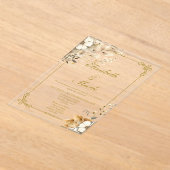 Boho bloem Elegante Acryl Bruiloft Acryl Uitnodigingen (Laagn)