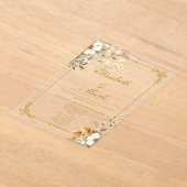 Boho bloem Elegante Acryl Bruiloft Uitnodigingen (Laagn)