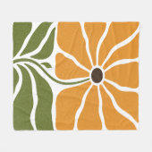 Boho Bloem Fleece Deken (Voorkant (Horizontaal))