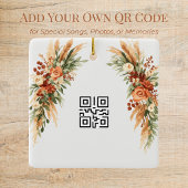 Boho Bloem Foto QR Code Ornament | Gepersonaliseer