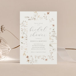 Boho bloem frame wilde bloem bruiloftsborrel kaart