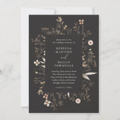Boho bloem frame wilde bloemen bruiloft kaart (Voorkant)