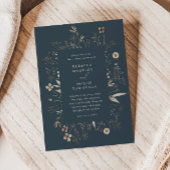 Boho bloem frame wilde bloemen bruiloft kaart