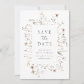 Boho bloem frame wilde bloemen bruiloft save the date (Voorkant)