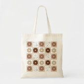 Boho Bloem geruit Tote Bag (Voorkant)
