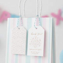 Boho Bloem 'Geslacht Onthuld' Bedank Tag Cadeaulabel