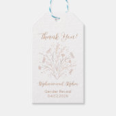 Boho Bloem 'Geslacht Onthuld' Bedank Tag Cadeaulabel (Voorkant)