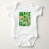 Boho Bloem Glitter St Patrick Dag Klaver Romper (Voorkant)