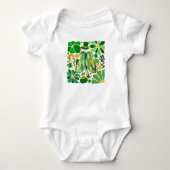 Boho bloem glitters St Patrick Dag Shamrock Romper (Voorkant)