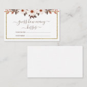 Boho Bloem Goud Frame Hoeveel Kussen Bruids Game Informatiekaartje (Voorkant / Achterkant)