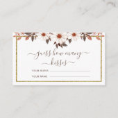 Boho Bloem Goud Frame Hoeveel Kussen Bruids Game Informatiekaartje (Voorkant)