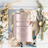 Boho Bloem Goud Lijst, Roos Goud, Marmer Pensioen Kaart