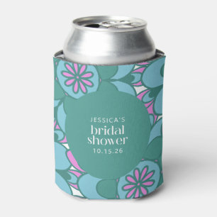 Boho Bloem Groovy Groen Bruiloft Feest Custom Blikjeskoeler