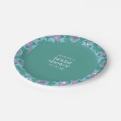 Boho Bloem Groovy Groen Bruiloft Feest Custom Papieren Bordje (Gekanteld)