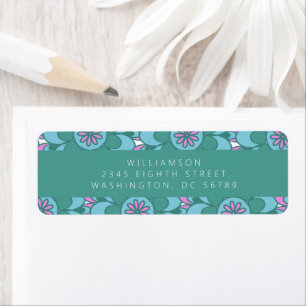 Boho Bloem Groovy Groene Shower Retouradres Etiket