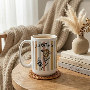 Boho Bloem Het Is Oké Om Anders Te Zijn Koffiemok