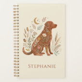 Boho Bloem Honden Silhouet Aardse Botanische Planner (Voorkant)