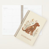 Boho Bloem Honden Silhouet Aardse Botanische Planner (Display)
