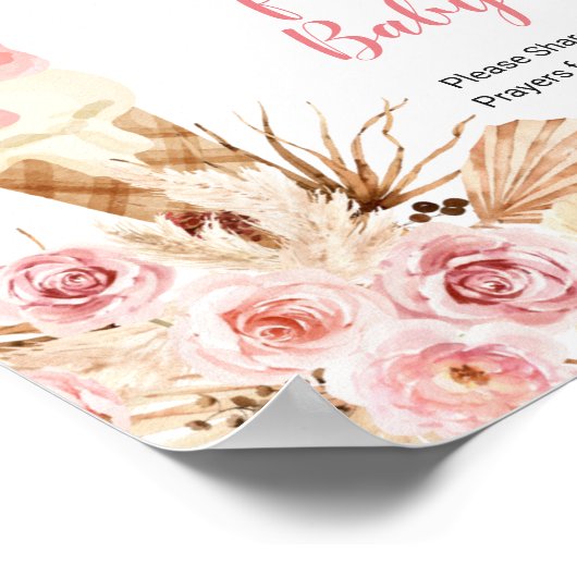 Boho bloem ijs gebeden voor baby  poster (Hoek)