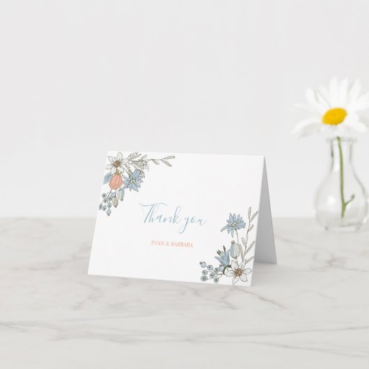 Boho bloem illustratie dankkaart kaart (Kleine Plant)