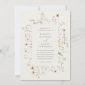 Boho bloem kader wilde bloemen bruiloft kaart (Voorkant)