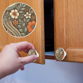 Boho Bloem Keramische Knop