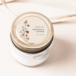 Boho bloem klassieke ronde sticker