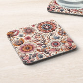 Boho Bloem Kurk Onderzetters Set van 6 (Linkerzijde)