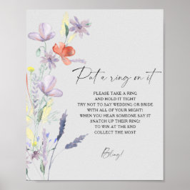 Boho bloem lente zet een ring op het spel poster