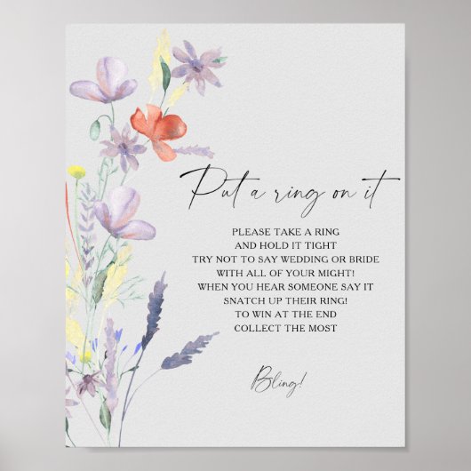 Boho bloem lente zet een ring op het spel poster (Voorkant)