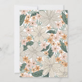 Boho bloem, lijn handgetekende bloem save the date (Achterkant)