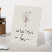 Boho Bloem Mimosa Bar Bord Reclamebord Met Voetstuk (Insitu)