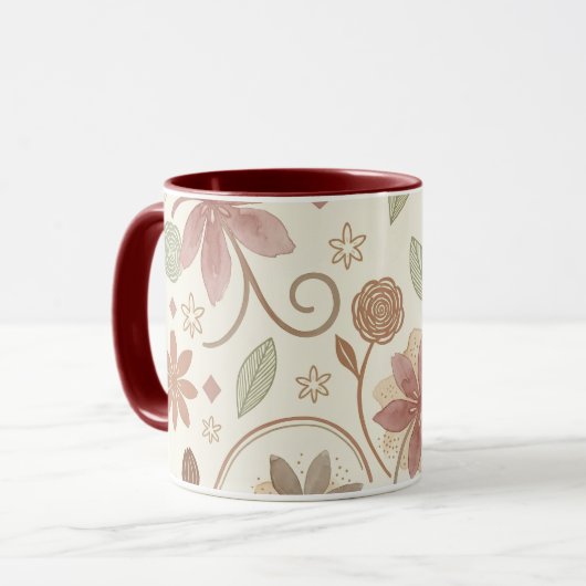 Boho Bloem Mok (Voorkant links)