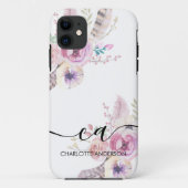 Boho Bloem, Monogram Case-Mate iPhone Case (Achterkant)