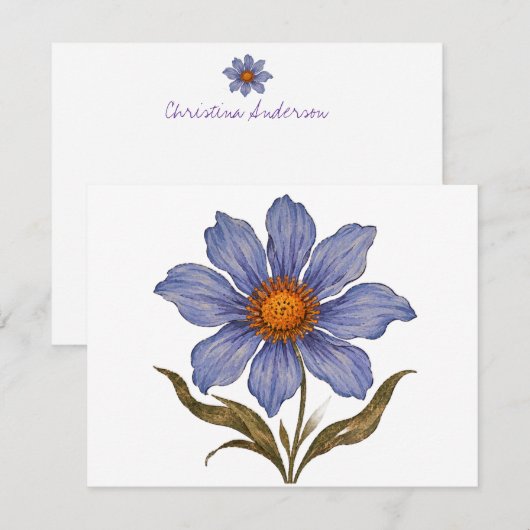 Boho Bloem Notitiekaartje (Voorkant / Achterkant)