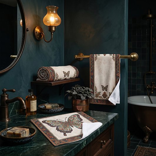 Boho bloem paisley lijst vlinder bad handdoek