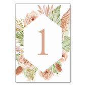 Boho bloem, palm en pampas terracotta bruiloft kaart (Voorkant)