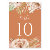 Boho bloem, palm en pampas terracotta bruiloft kaart (Voorkant)